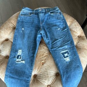J. Crew Denim Distressed Jeans "Slouchy Boyfriend Jean" Size 29